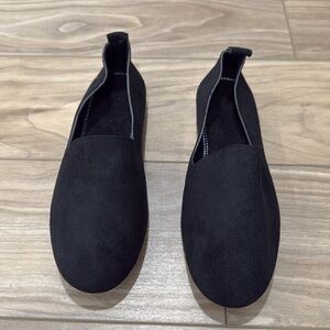 Faux suede slip on flats